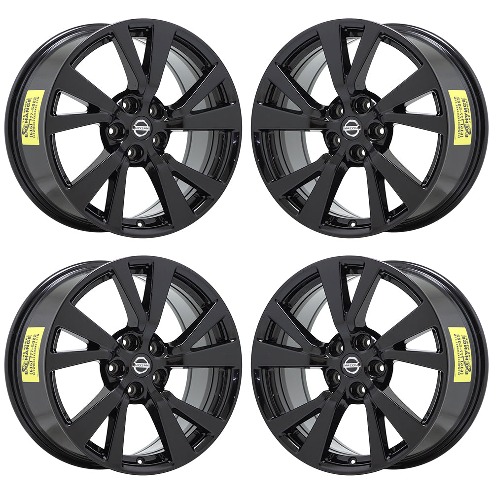 18" Nissan Maxima Gloss Black wheels rims OEM set 4 62721 EXCHANGE